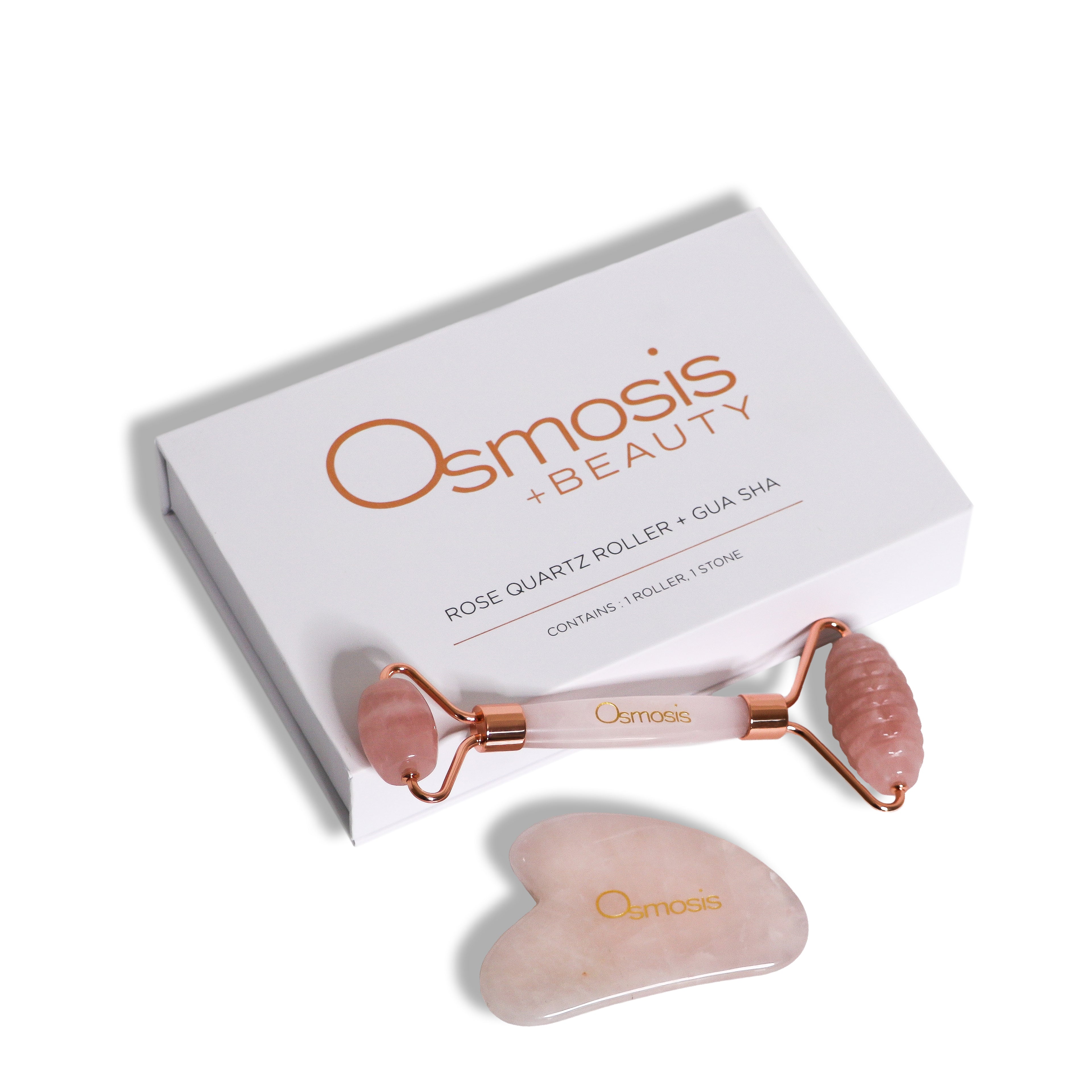 Osmosis Rose Quartz Roller & Gua Sha